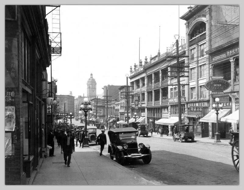 Pender Street, Vancouver (1928) Fonte: University of British Columbia. Library.  Rare Books and Special Collections